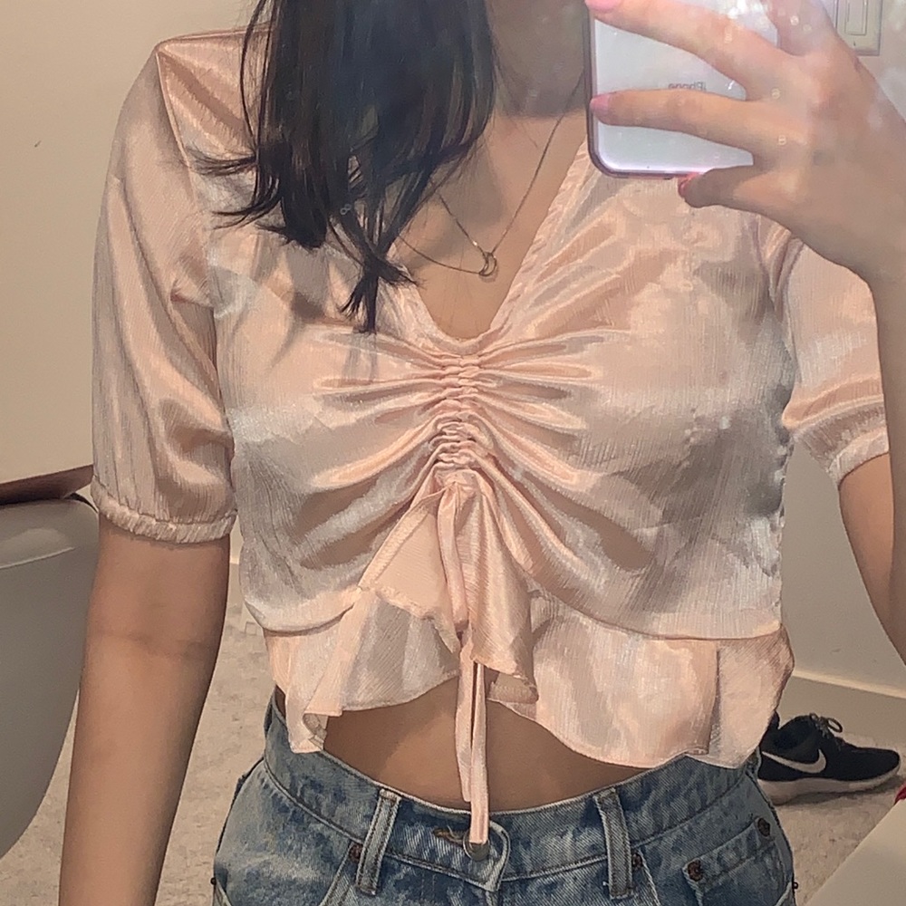 crybaby pink silk blouse
